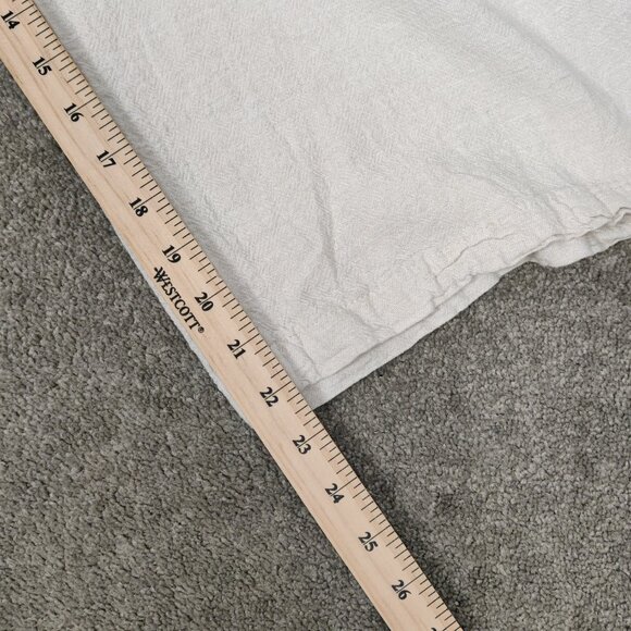 Time and Tru Women's Pants Sz L White Linen Rayon Wide Leg Drawstring Resortwear - Picture 9 of 10